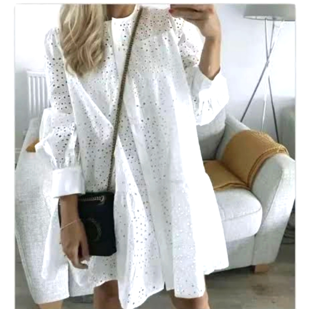 Zara Eyelet Mini Dress